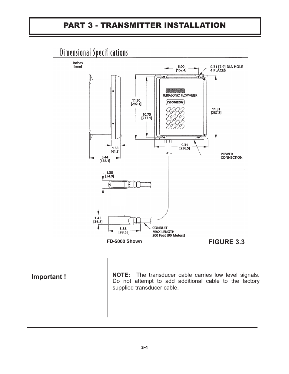 Figure 3.3 important | Omega FD6003 User Manual | Page 20 / 47