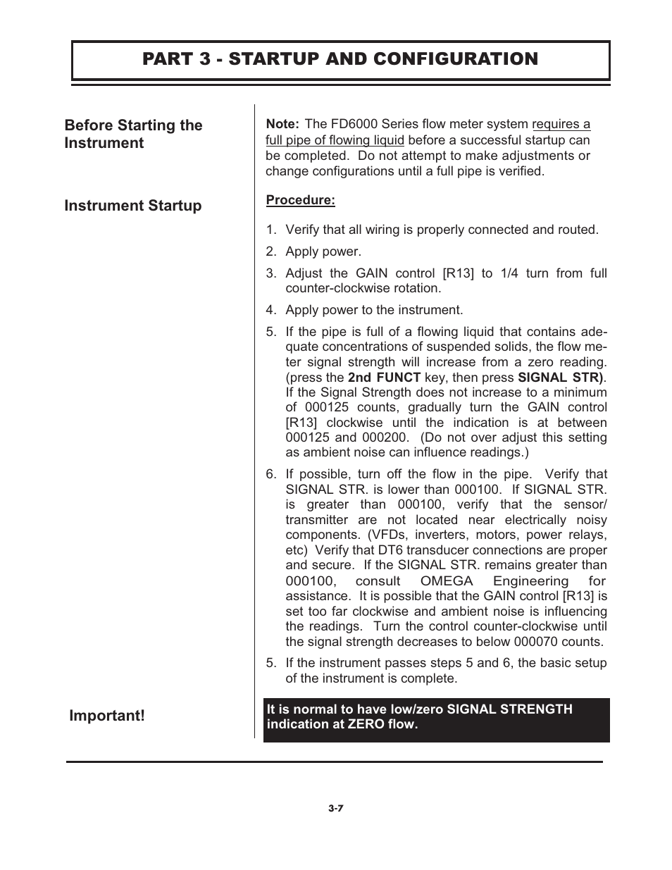 Part 3 - startup and configuration | Omega FD6003 User Manual | Page 23 / 47