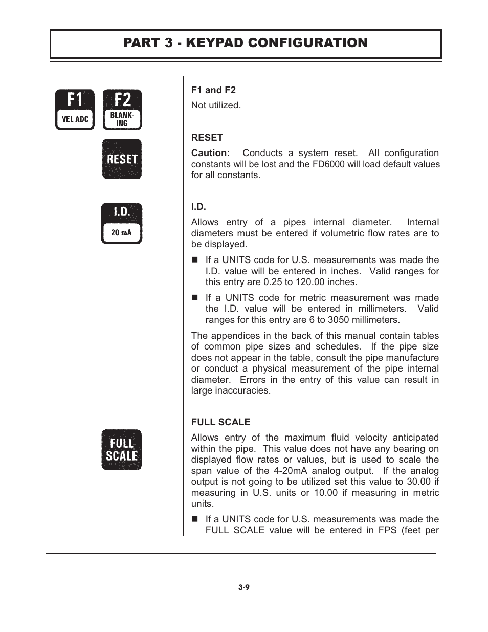 Part 3 - keypad configuration | Omega FD6003 User Manual | Page 25 / 47