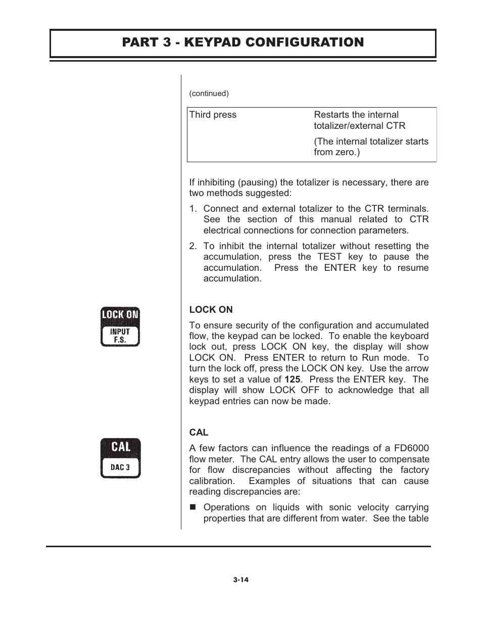 Part 3 - keypad configuration | Omega FD6003 User Manual | Page 30 / 47