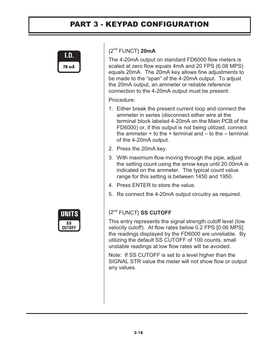 Part 3 - keypad configuration | Omega FD6003 User Manual | Page 34 / 47