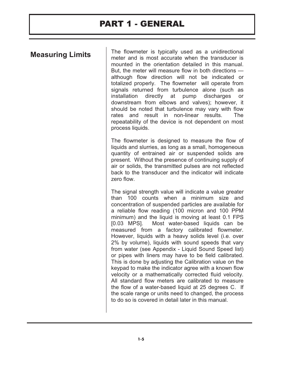 Part 1 - general, Measuring limits | Omega FD6003 User Manual | Page 7 / 47