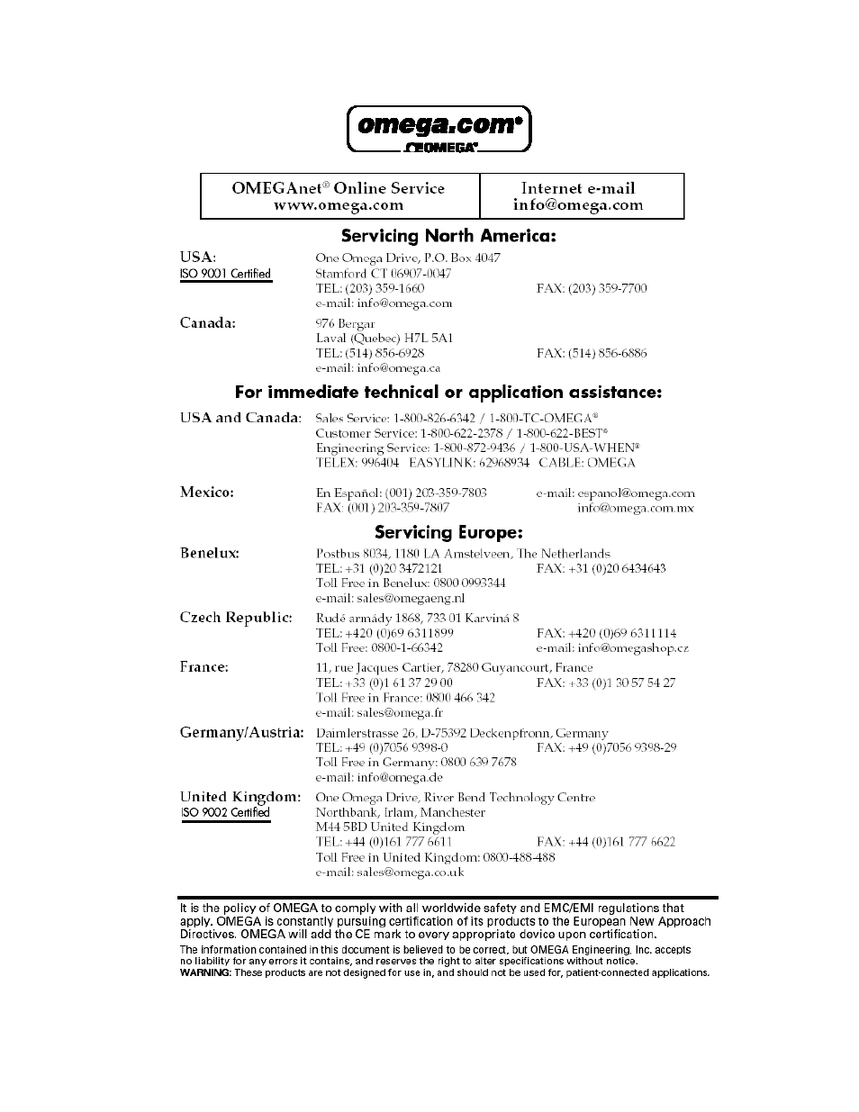 Omega PRG101 User Manual | Page 8 / 9