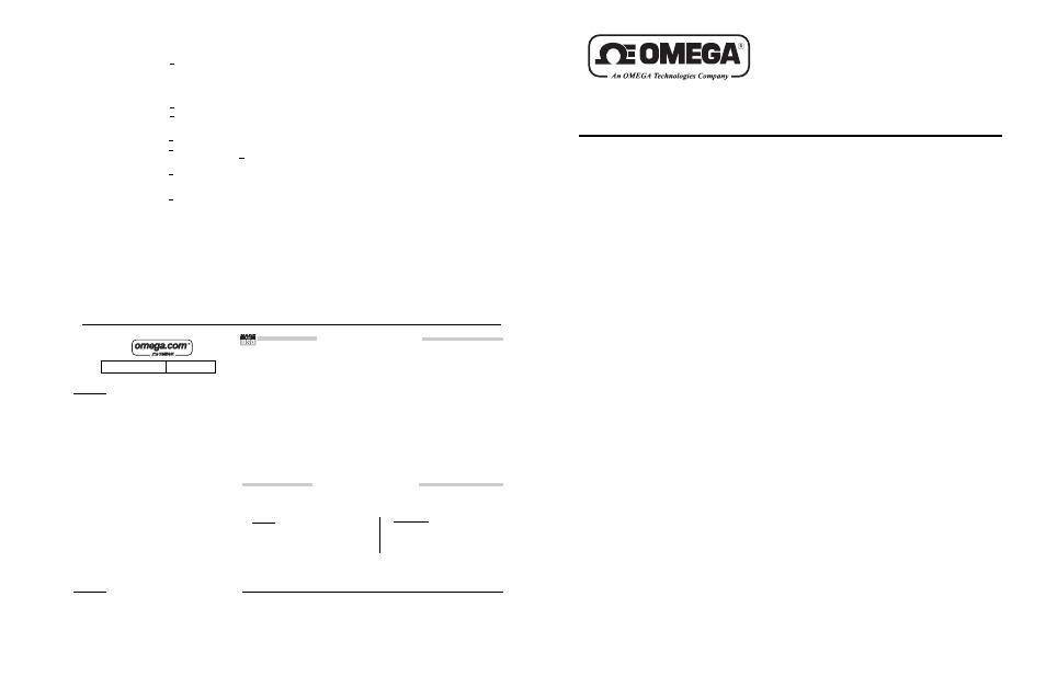 Omega TX787 User Manual | 2 pages