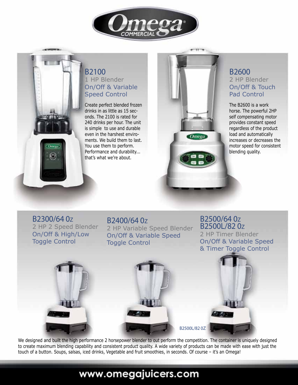 B2100, B2600 | Omega B2100 User Manual | Page 3 / 4