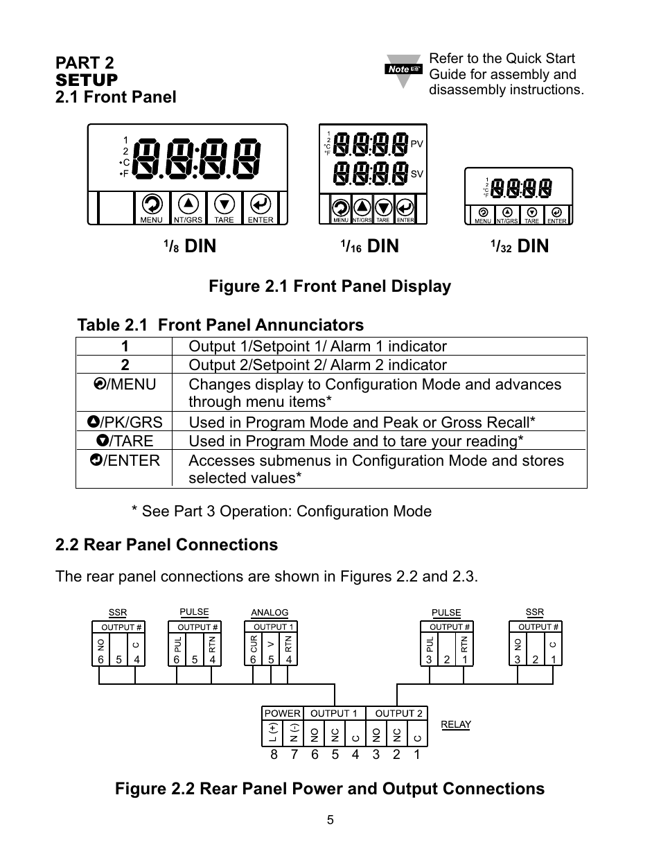 2 rear panel connections, Figure 2.2 rear panel power and output connections | Omega CNiS8DV User Manual | Page 9 / 72