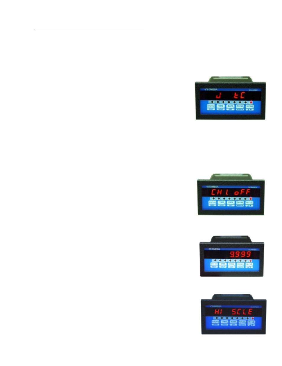 Setup for voltage or current input, Setup for channel on/off, Setup for decimal point position | Setup for high scale, Setup for low scale, Setup for offset, Channel configuration | Omega DPS3100 User Manual | Page 11 / 29