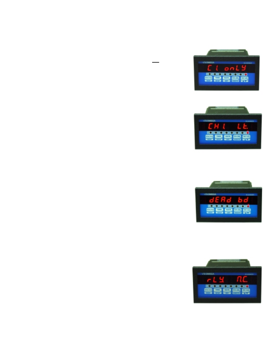 Setup for deadband, Setup for relay normally open/closed, Setup for engineering units | Setup for thermocouple/ thermistor/ rtd inputs | Omega DPS3100 User Manual | Page 13 / 29