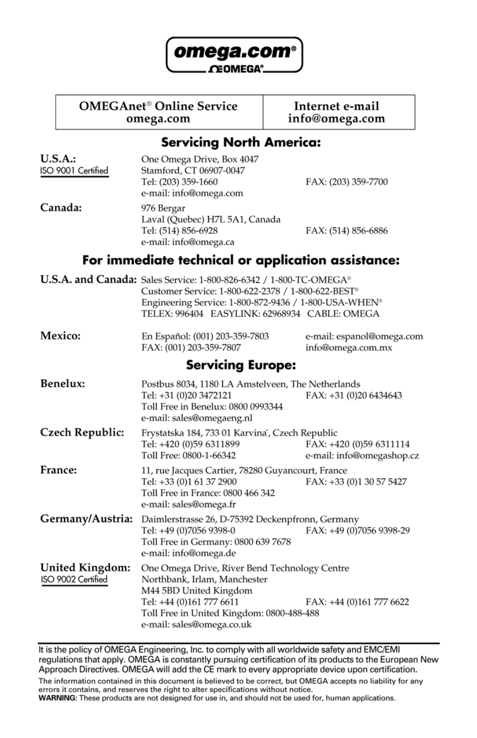 Omega FPDM1000 User Manual | Page 2 / 20