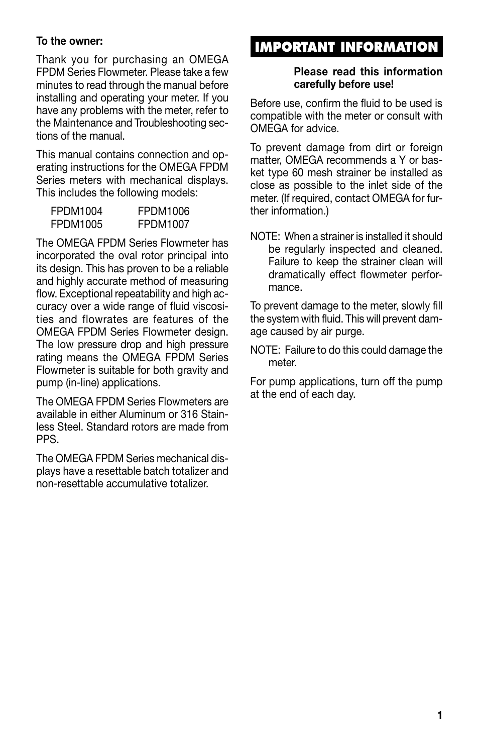 Omega FPDM1000 User Manual | Page 3 / 20