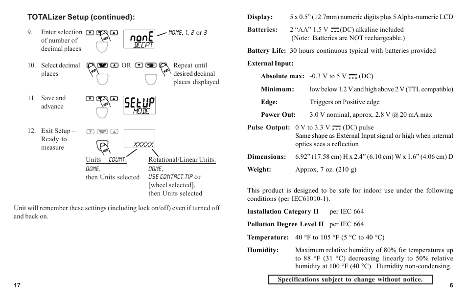 Omega HHT13 User Manual | Page 9 / 14