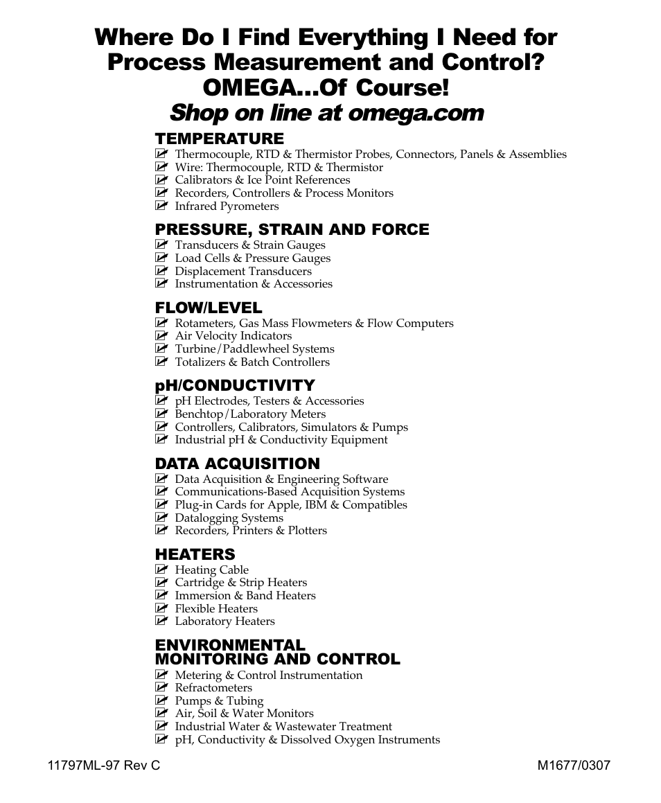 Omega DP26-TC User Manual | Page 62 / 62
