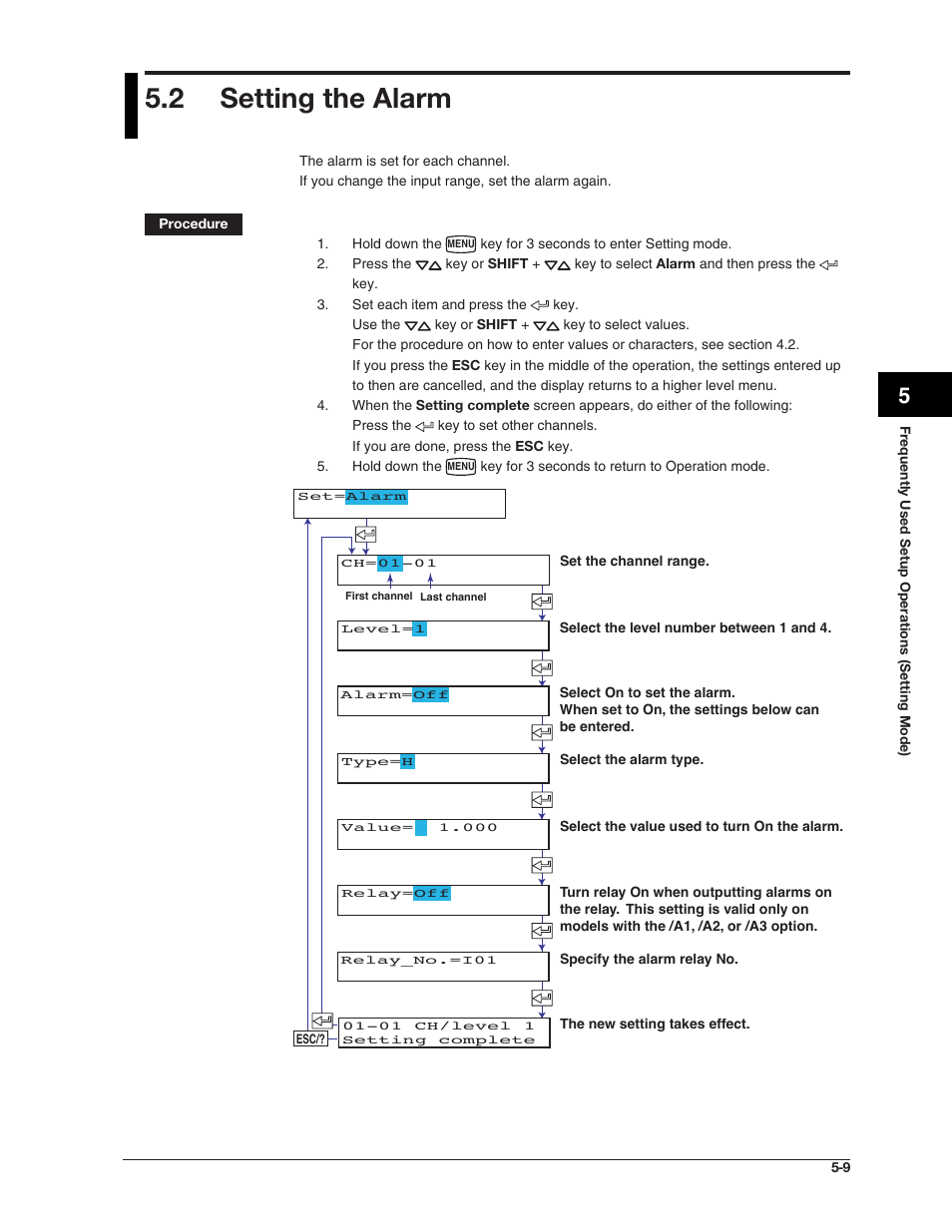 2 setting the alarm | Omega RD100B User Manual | Page 103 / 234