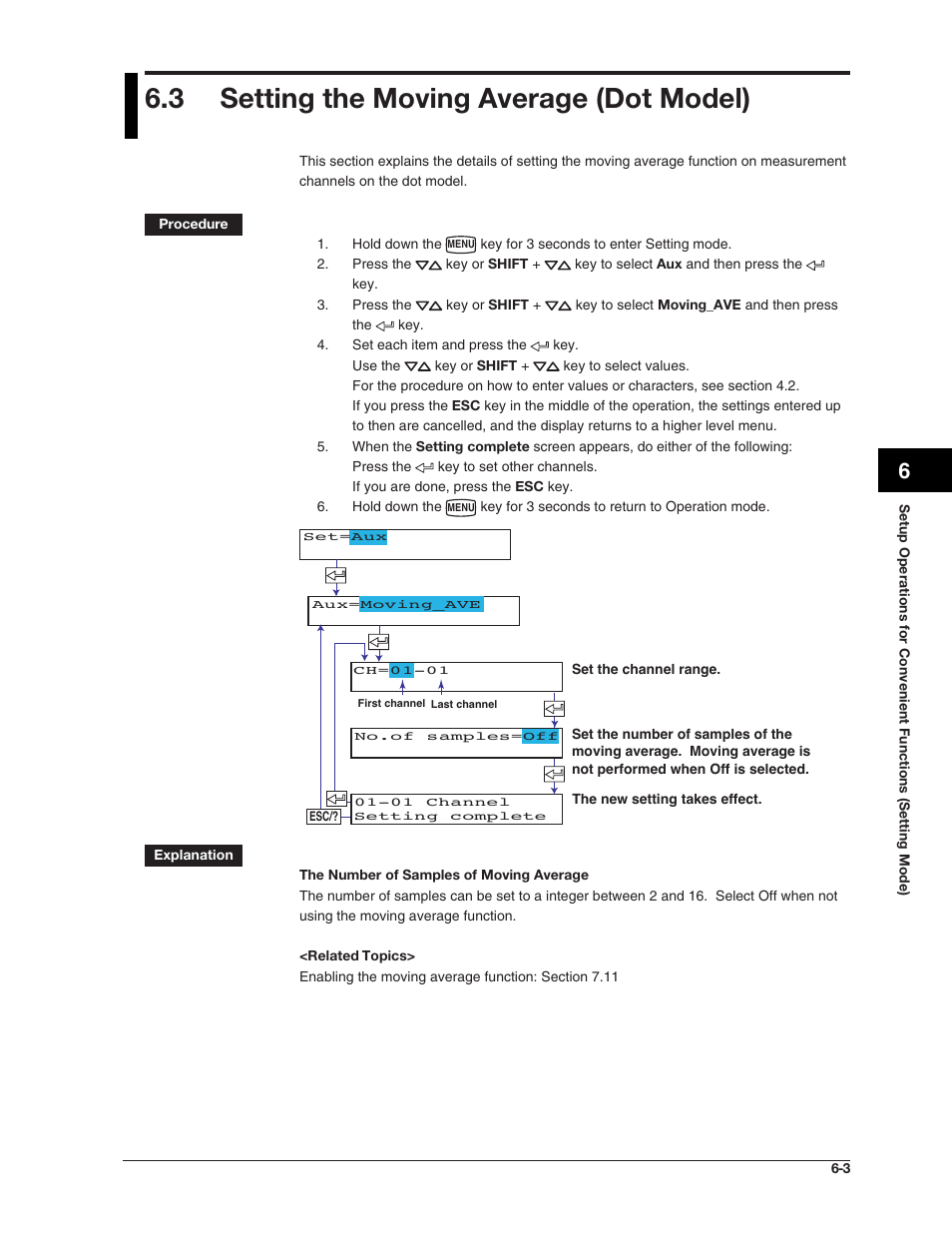 3 setting the moving average (dot model) | Omega RD100B User Manual | Page 111 / 234