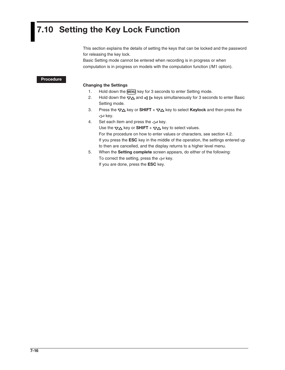 10 setting the key lock function | Omega RD100B User Manual | Page 139 / 234