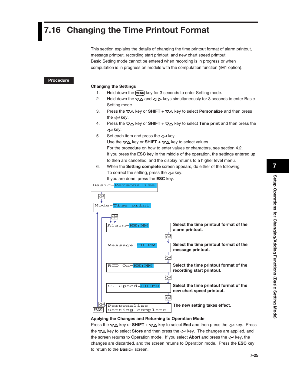 16 changing the time printout format | Omega RD100B User Manual | Page 148 / 234