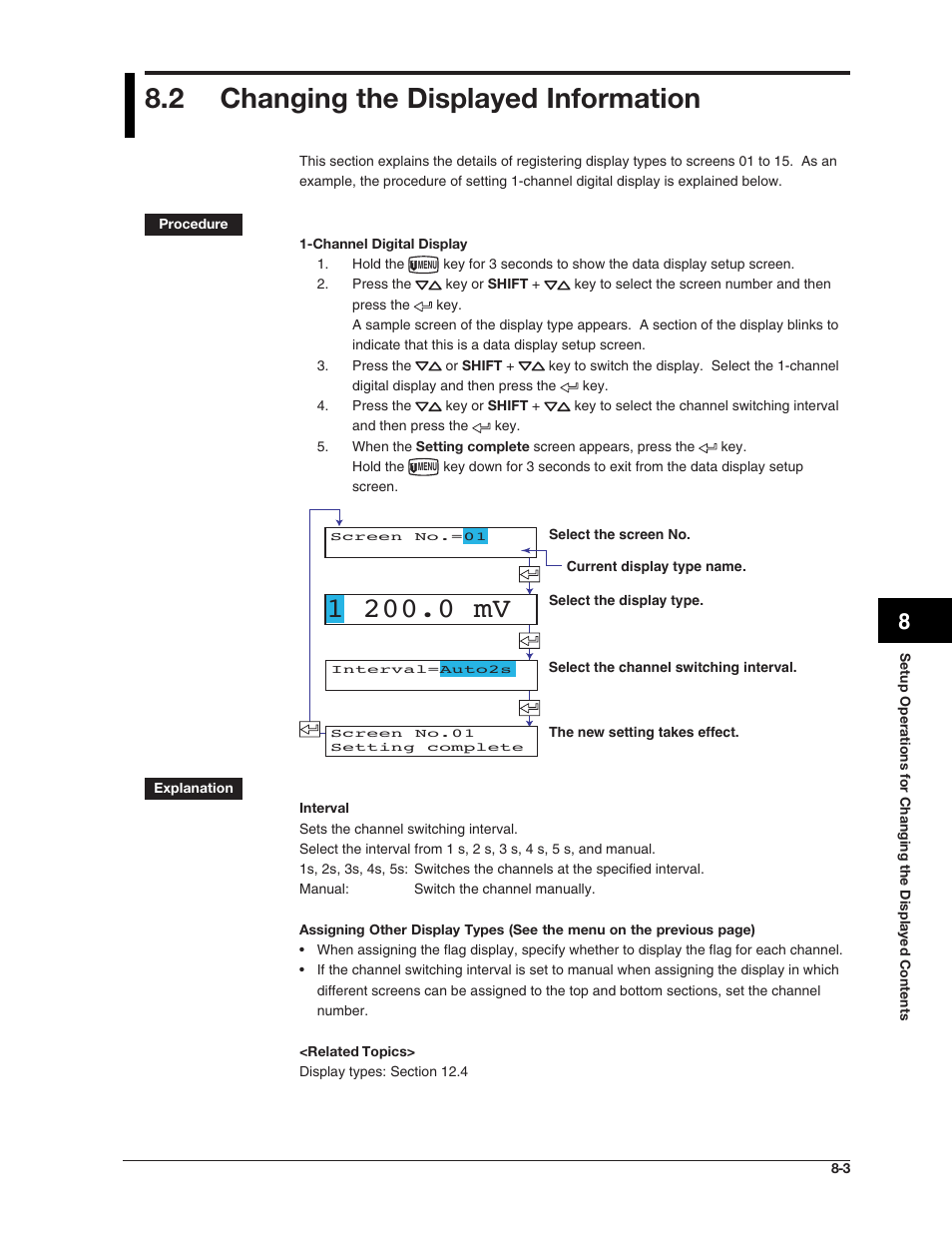 2 changing the displayed information | Omega RD100B User Manual | Page 157 / 234