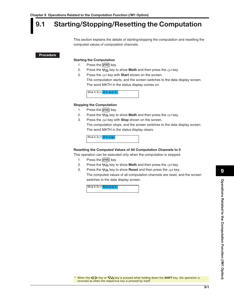 1 starting/stopping/resetting the computation | Omega RD100B User Manual | Page 158 / 234