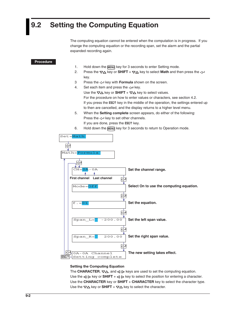 2 setting the computing equation | Omega RD100B User Manual | Page 159 / 234