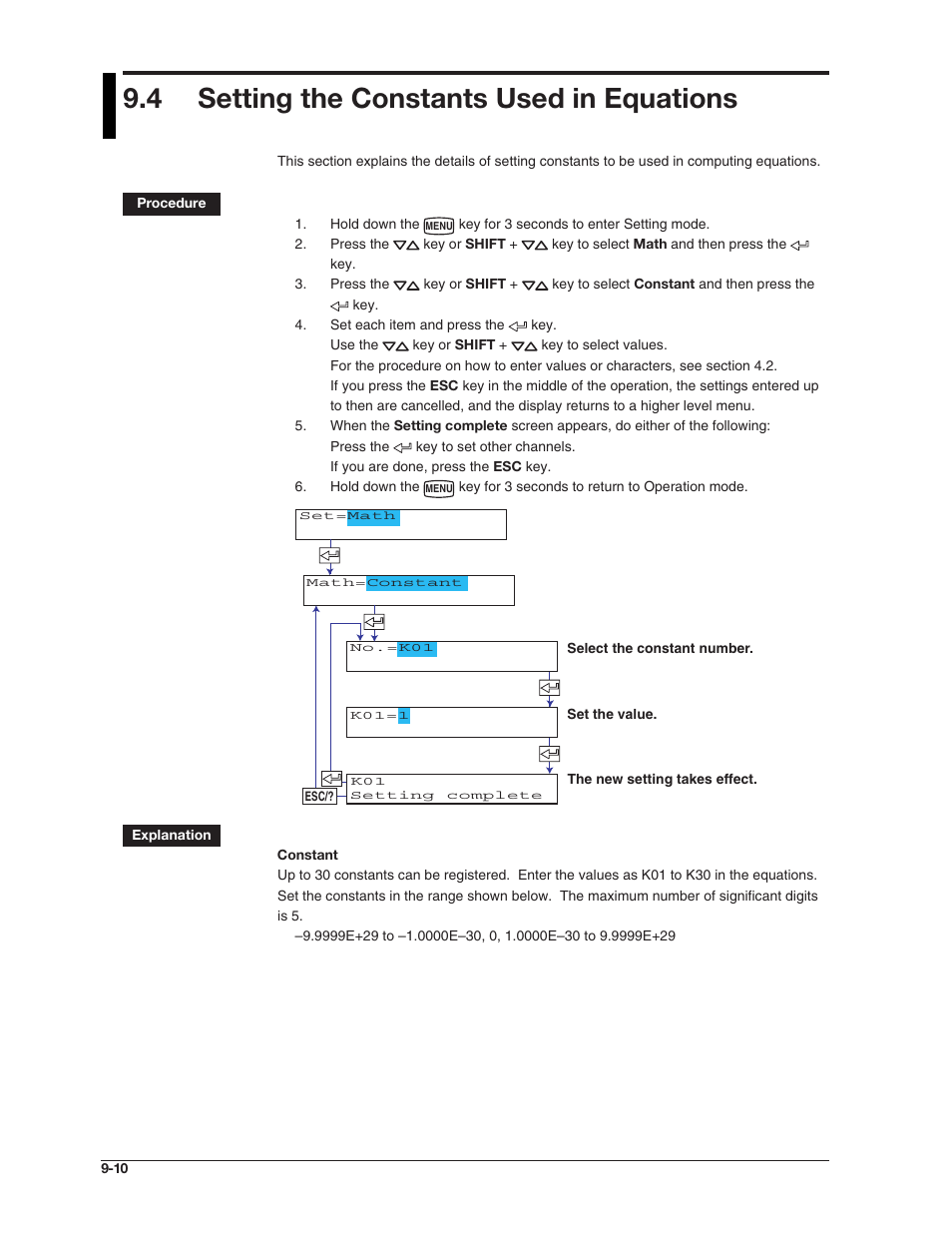 4 setting the constants used in equations | Omega RD100B User Manual | Page 167 / 234