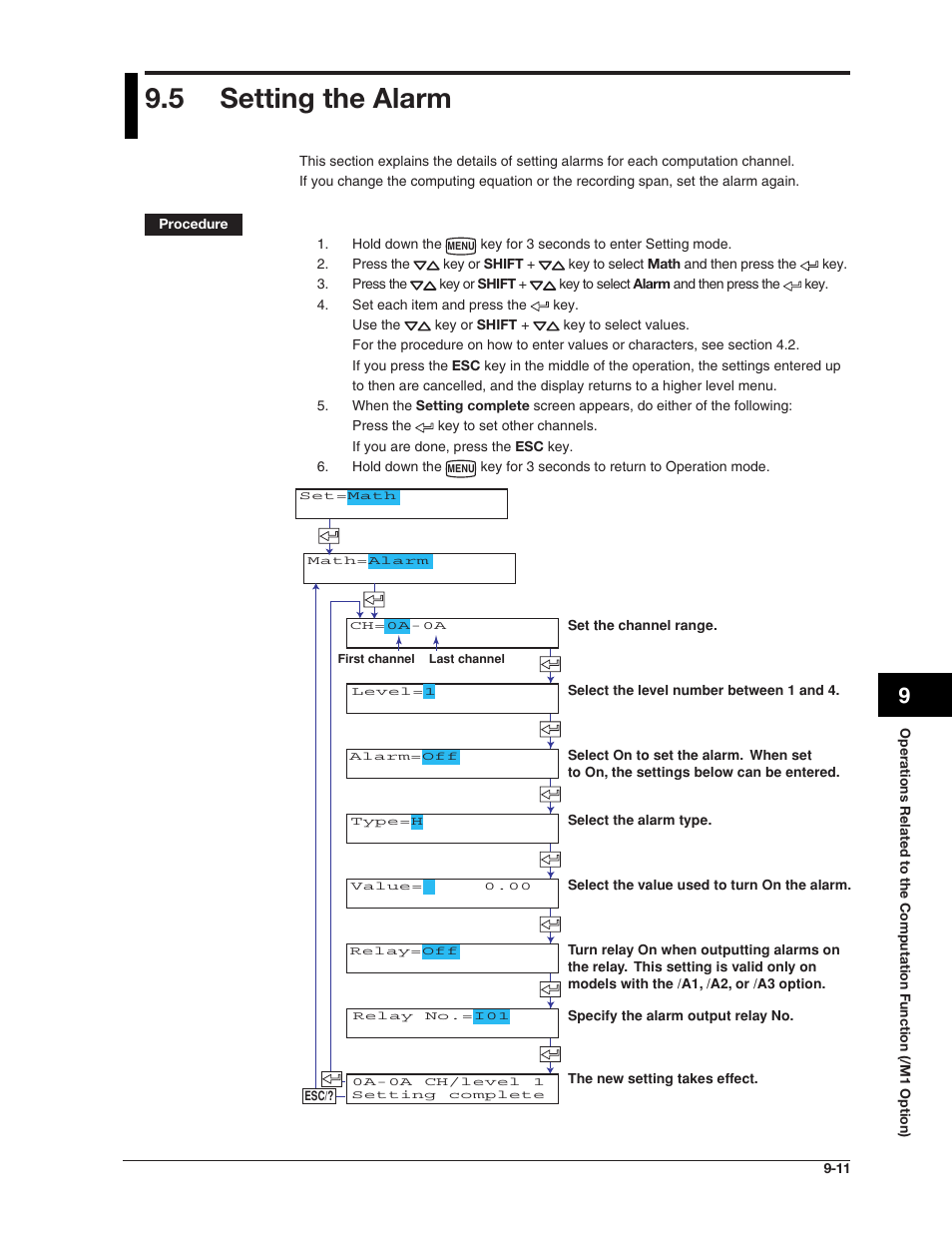 5 setting the alarm | Omega RD100B User Manual | Page 168 / 234