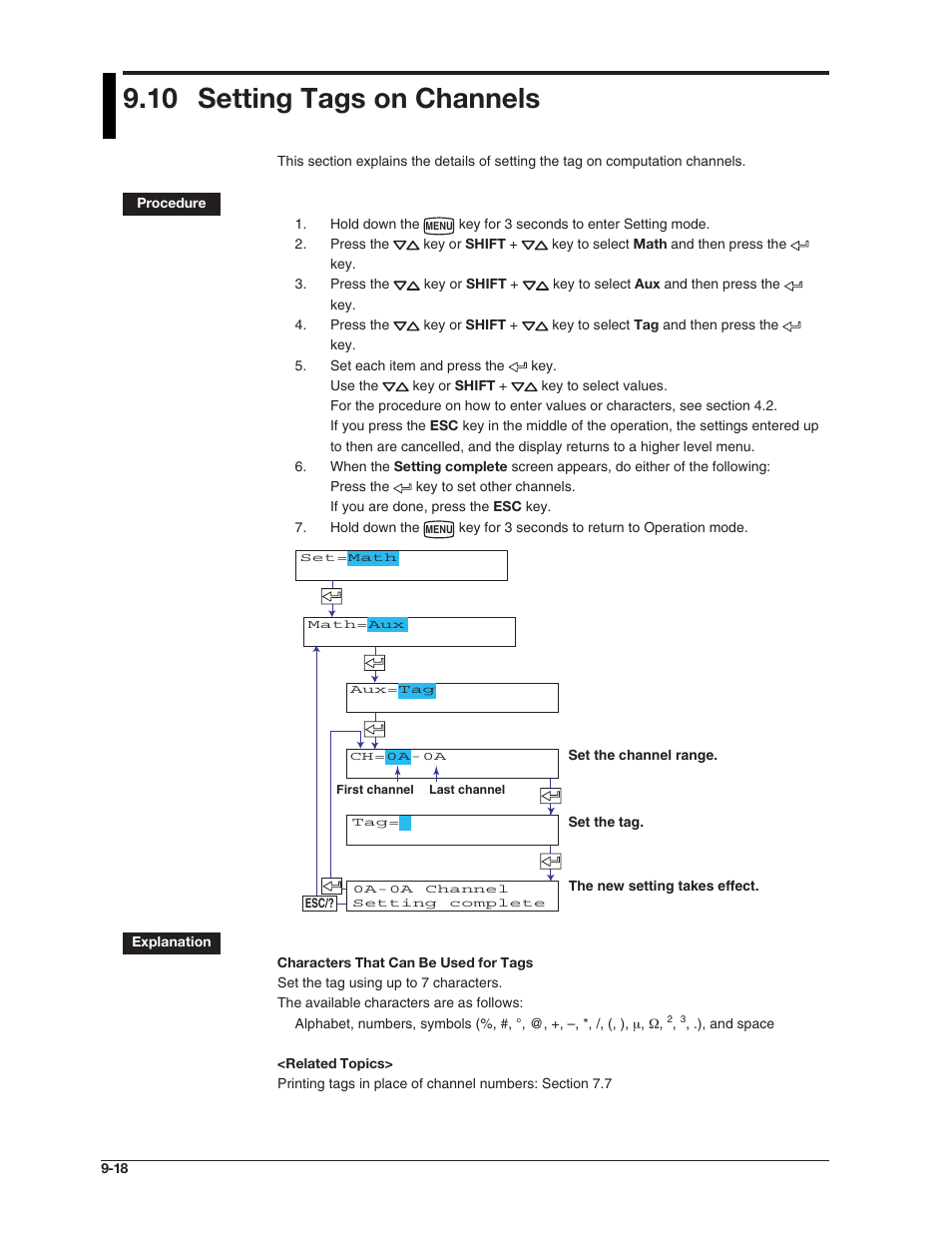 10 setting tags on channels | Omega RD100B User Manual | Page 175 / 234