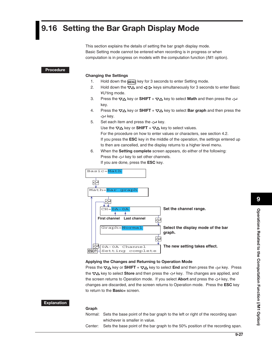 16 setting the bar graph display mode | Omega RD100B User Manual | Page 184 / 234