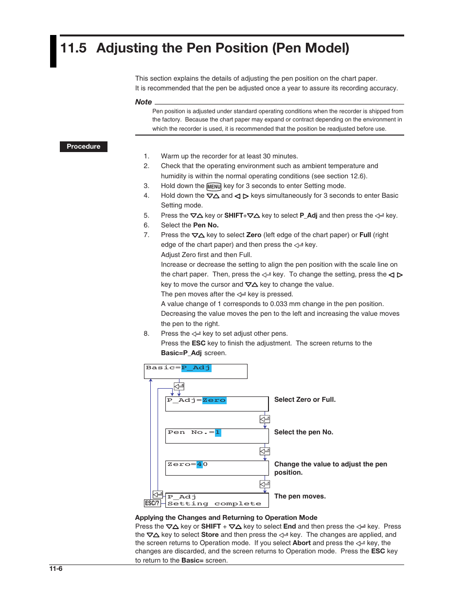 5 adjusting the pen position (pen model) | Omega RD100B User Manual | Page 198 / 234