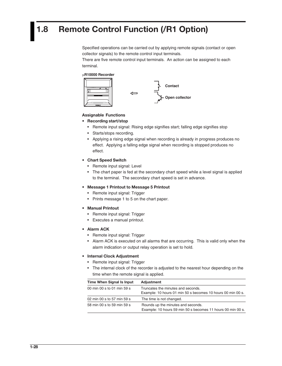 8 remote control function (/r1 option) | Omega RD100B User Manual | Page 42 / 234