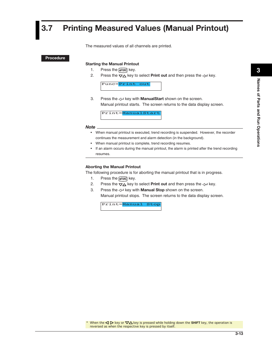 7 printing measured values (manual printout) | Omega RD100B User Manual | Page 71 / 234