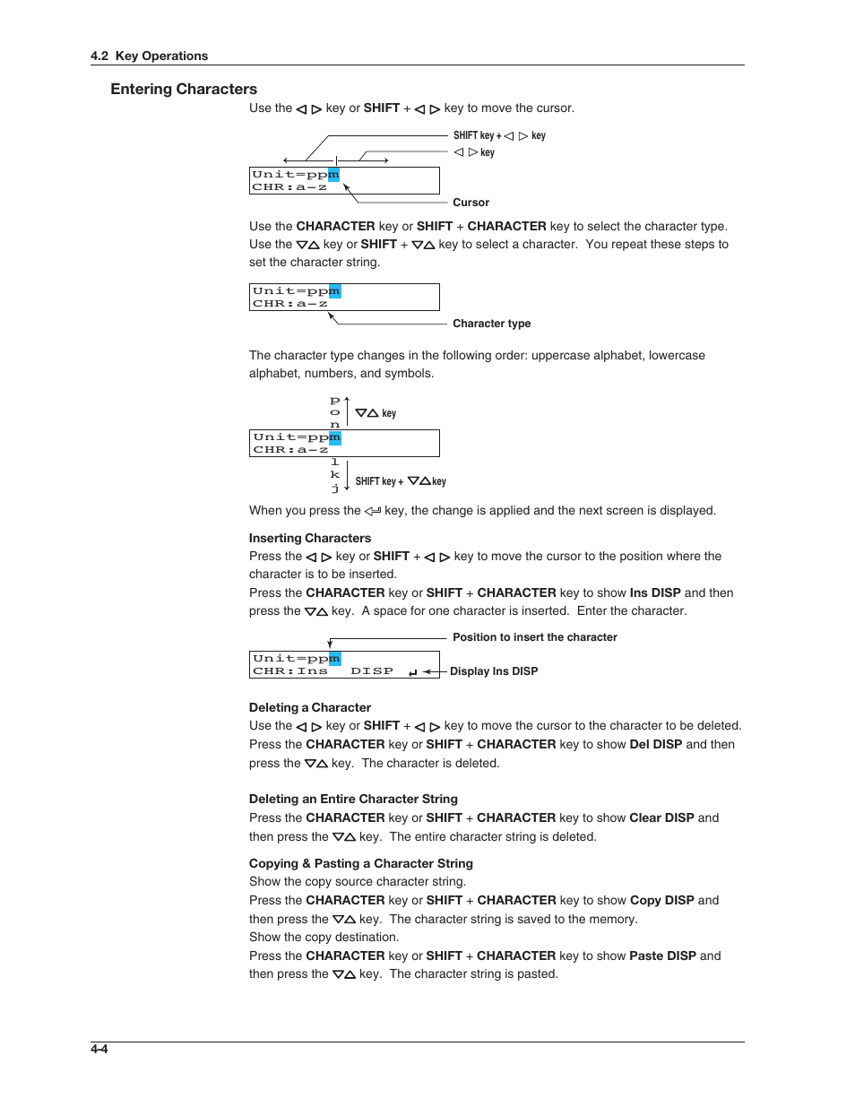 Entering characters | Omega RD100B User Manual | Page 81 / 234