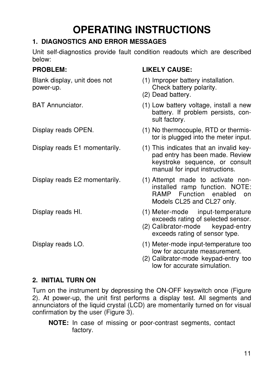 Operating instructions | Omega CL27 User Manual | Page 13 / 46