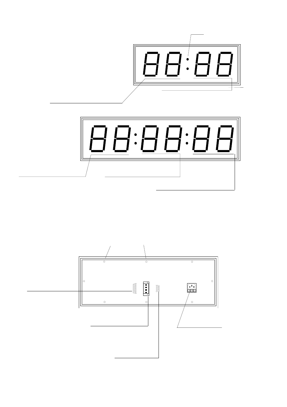 Front view, description, Rear view, description for all series | Omega LDP-124 User Manual | Page 8 / 18