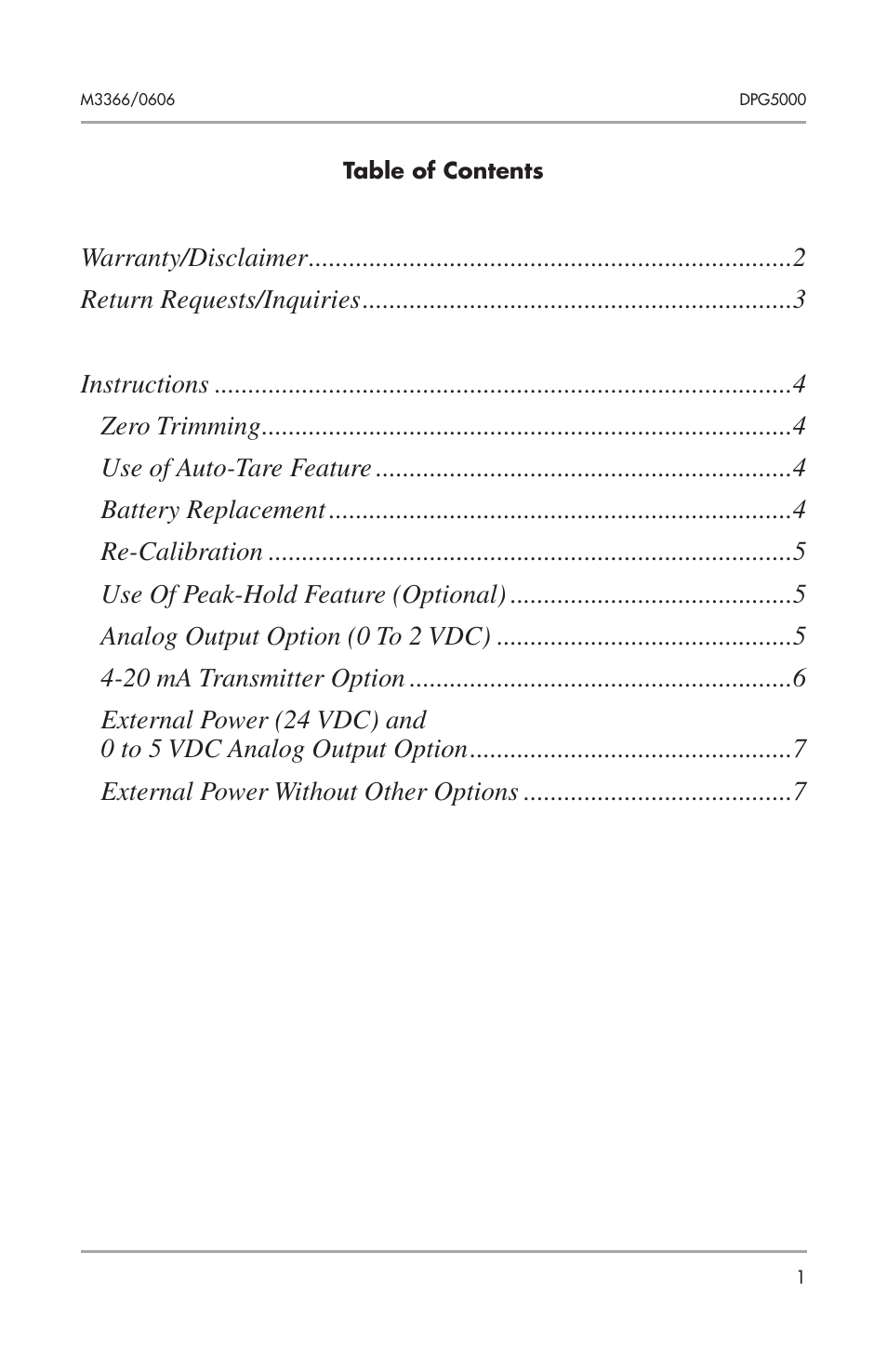 Omega PRESSURE GAUGES DPG5000 User Manual | Page 3 / 12