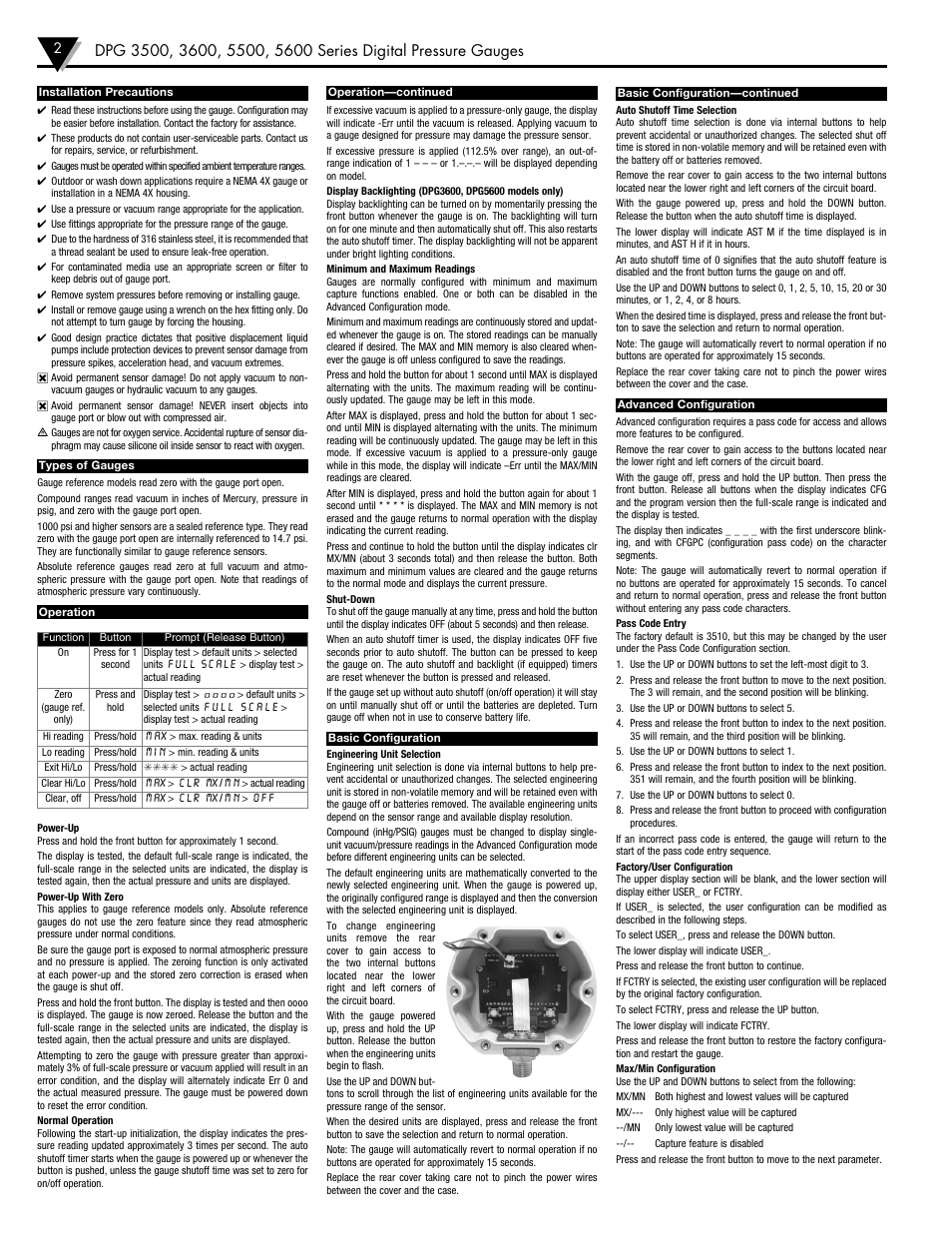 Omega DPG5600 User Manual | Page 2 / 4