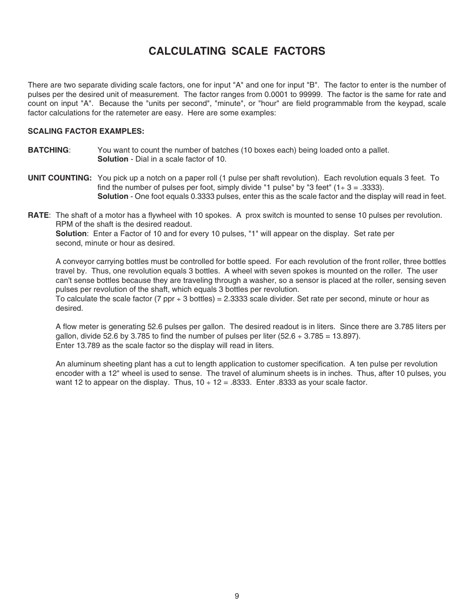 Calculating scale factors | Omega DPF76 User Manual | Page 14 / 30
