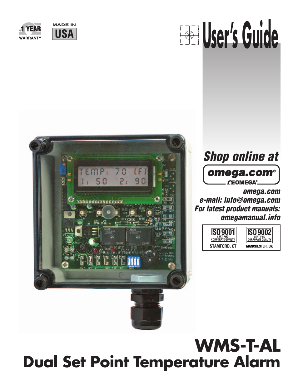 Omega WMS-T-AL User Manual | 10 pages