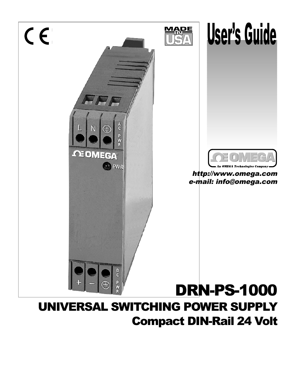Omega DRN-PS-1000 User Manual | 20 pages