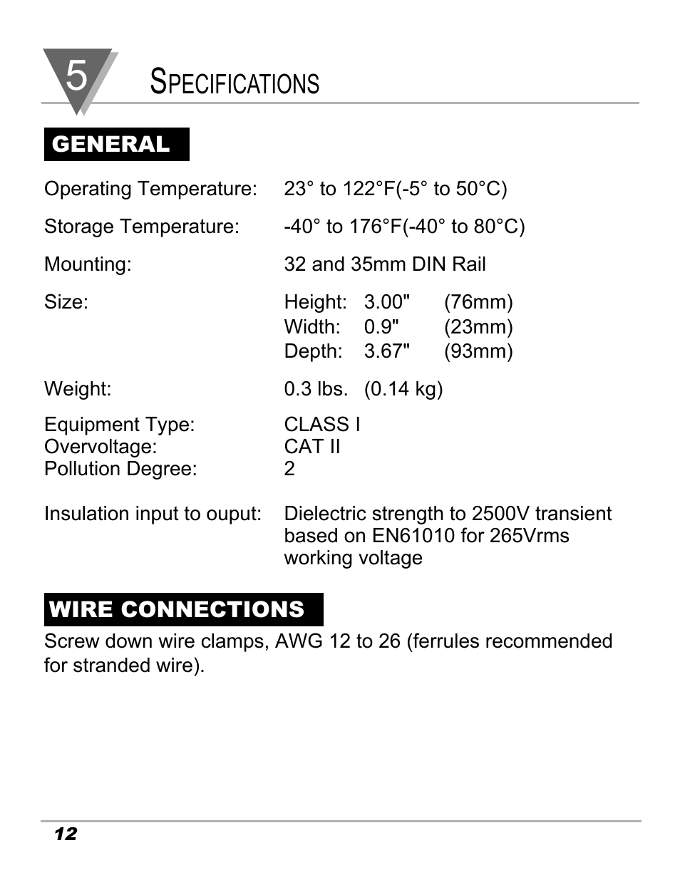 Pecifications | Omega DRN-PS-1000 User Manual | Page 14 / 20