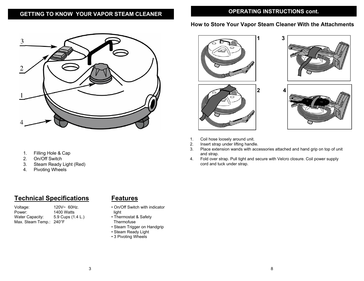 Technical specifications, Features | Omega EP95 User Manual | Page 4 / 6