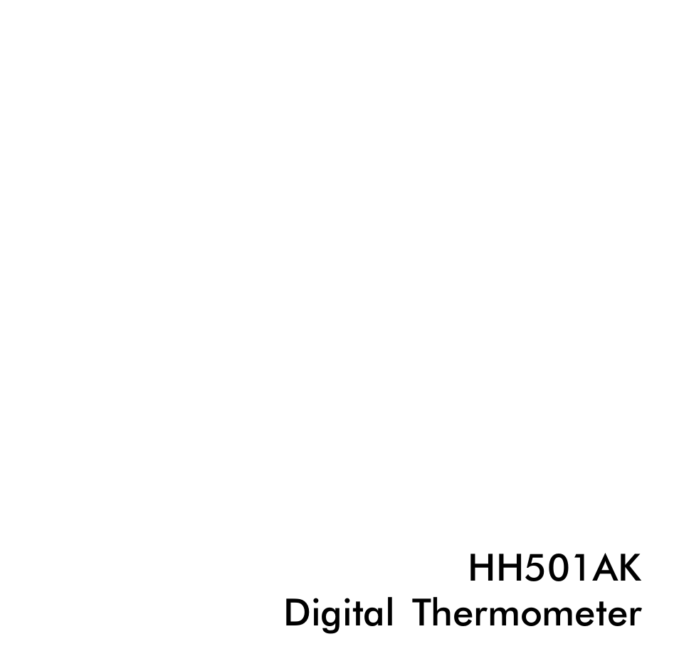 Omega HH501AK User Manual | 13 pages