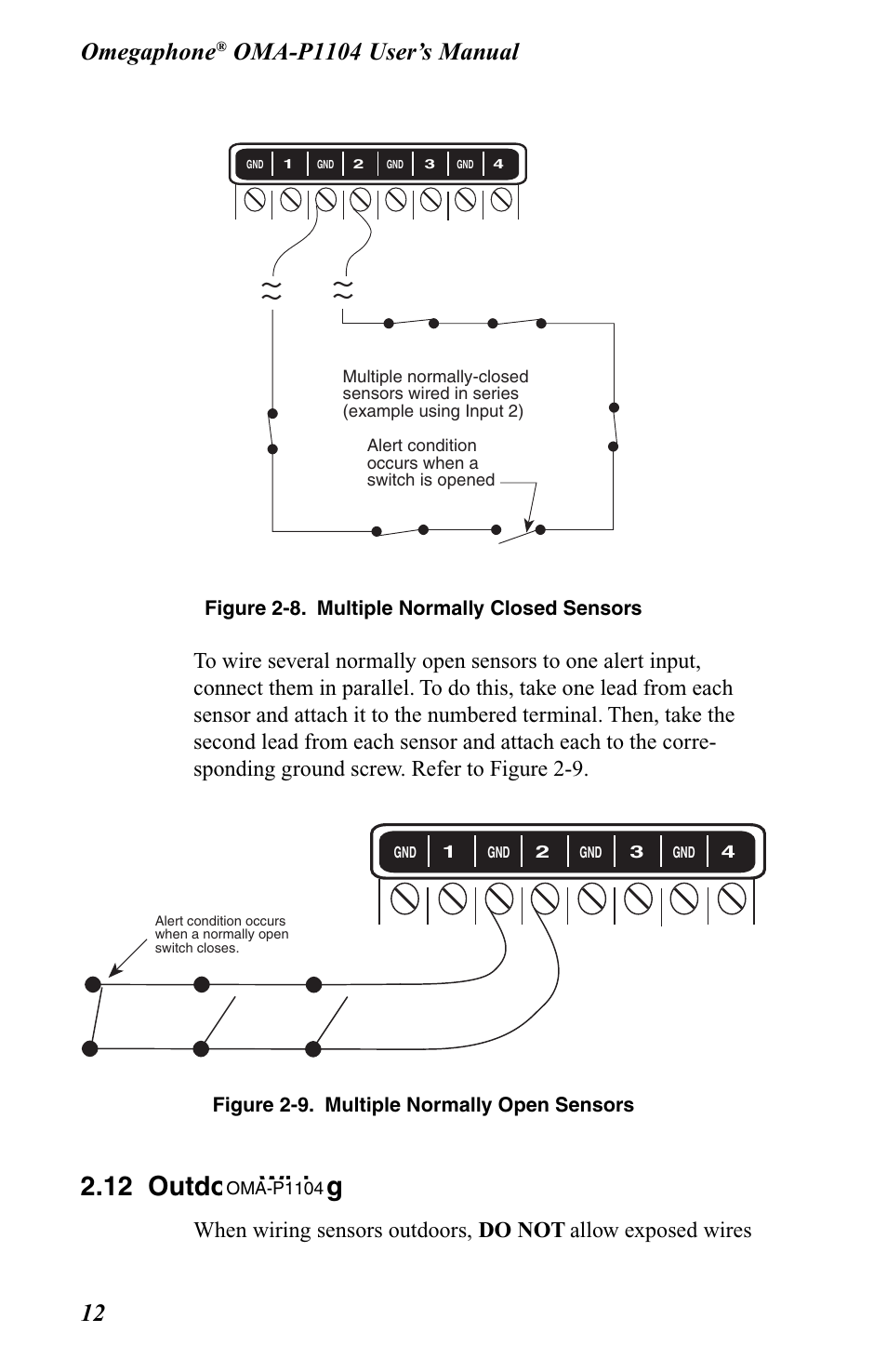 12 outdoor wiring, Omegaphone | Omega OMA-P1104 User Manual | Page 26 / 102