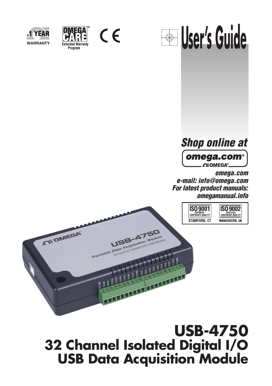Omega USB-4750 User Manual | 25 pages