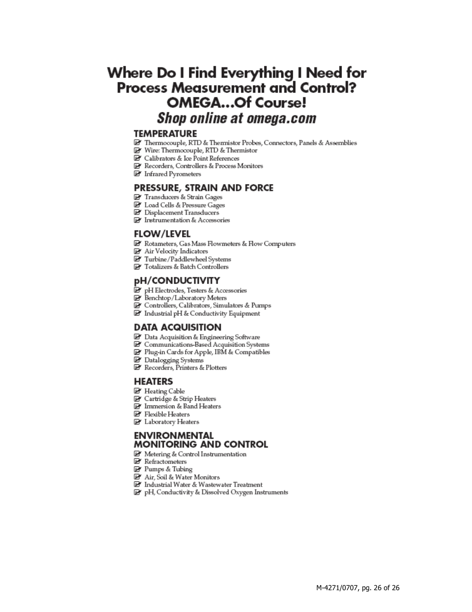 Omega 3200ST User Manual | Page 26 / 26