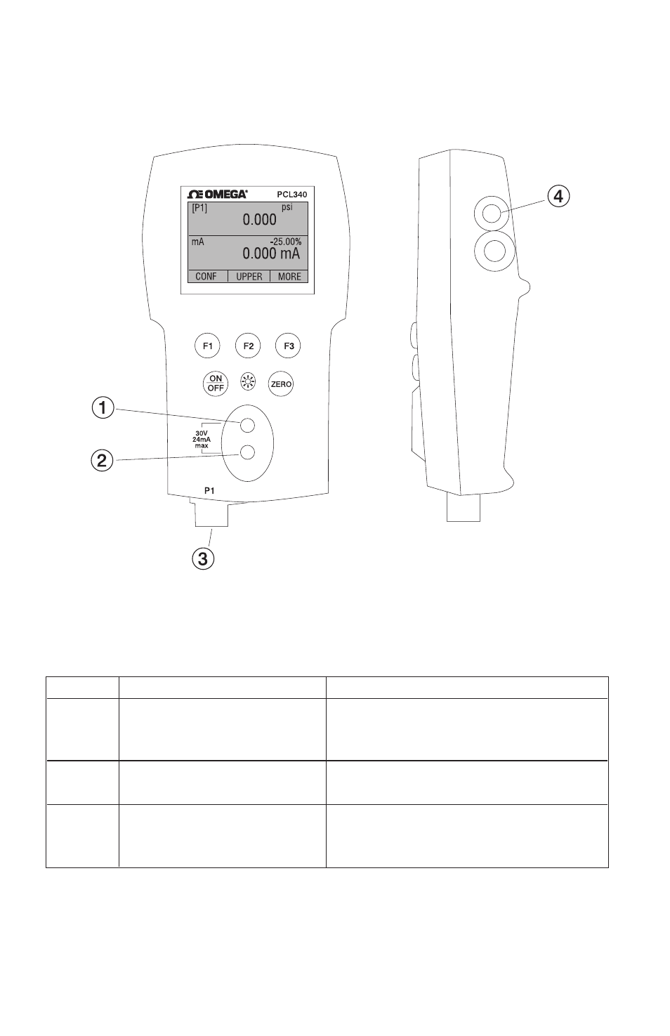 Calibrator interface | Omega PCL340 User Manual | Page 8 / 44