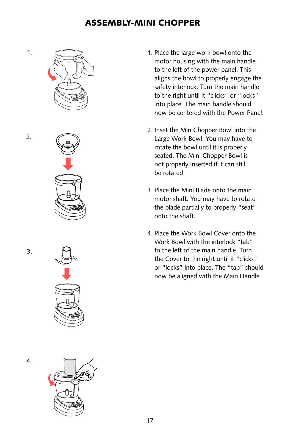 Assembly-mini chopper | Omega FoodPro User Manual | Page 16 / 24