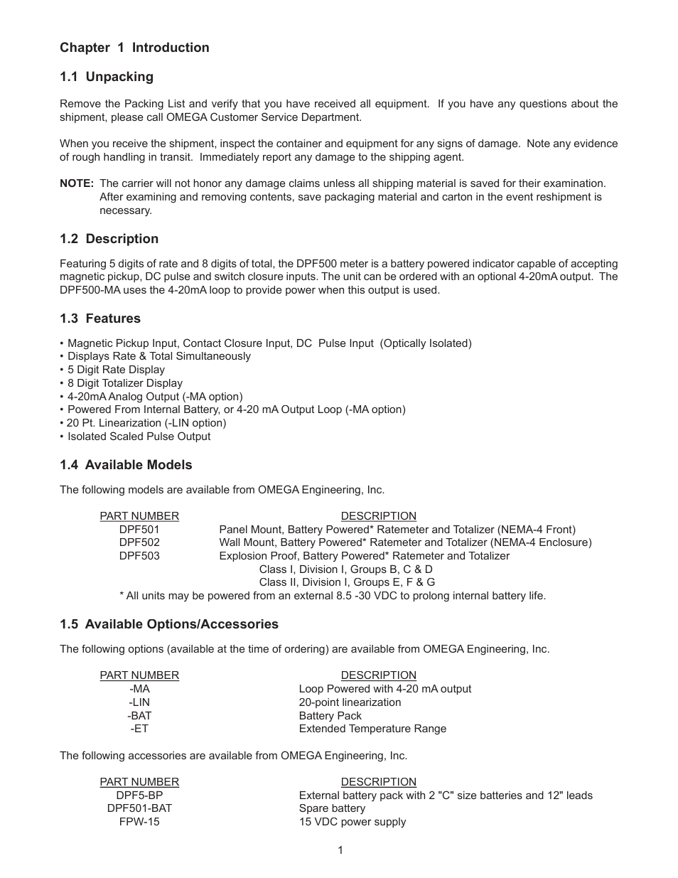 Omega DPF500 Series User Manual | Page 5 / 18