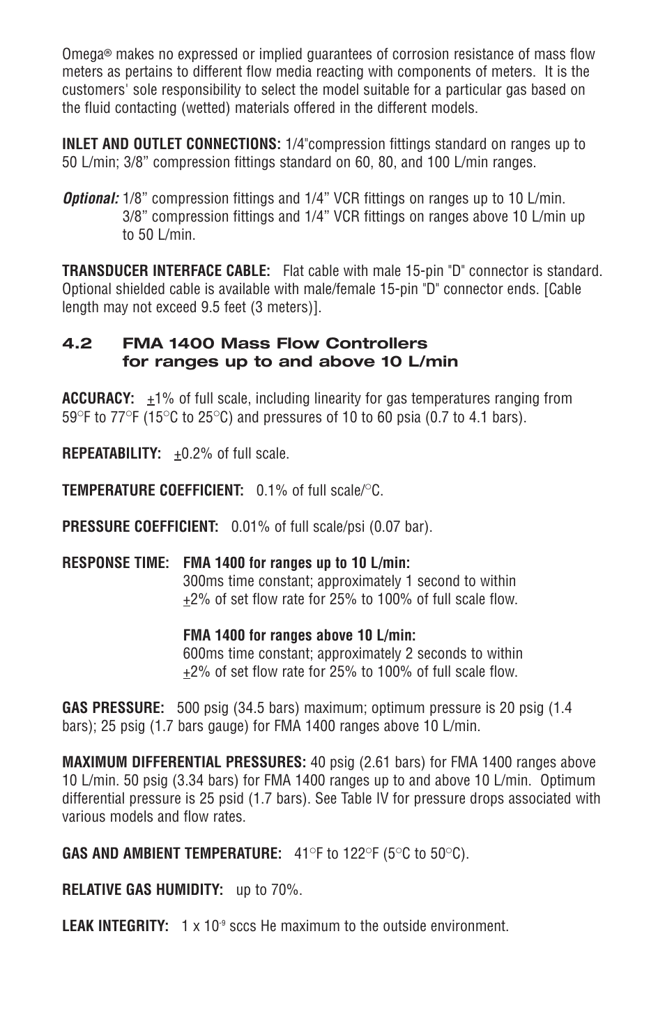 Optional | Omega FMA 1500 User Manual | Page 11 / 40