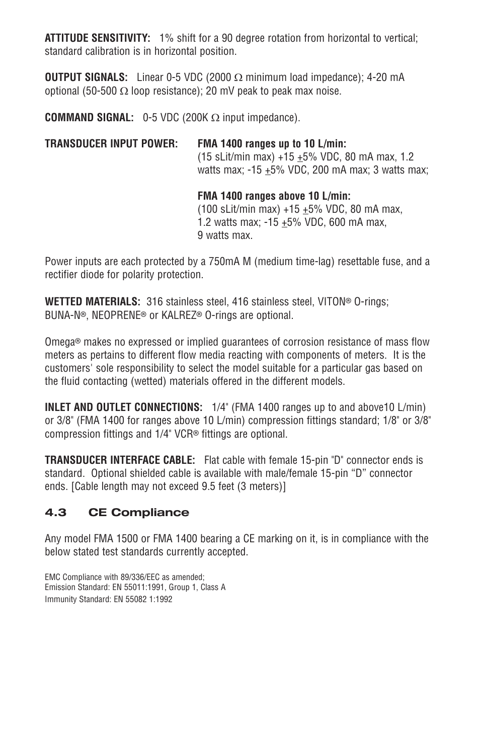 Omega FMA 1500 User Manual | Page 12 / 40