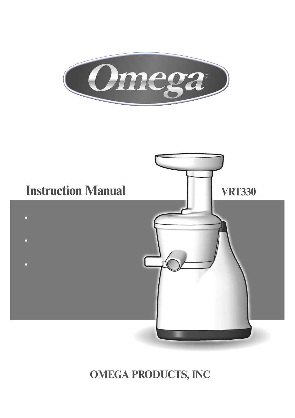 표지-1.pdf, Instruction manual, Vrt330 | Omega products, inc | Omega VRT330 User Manual | Page 14 / 15